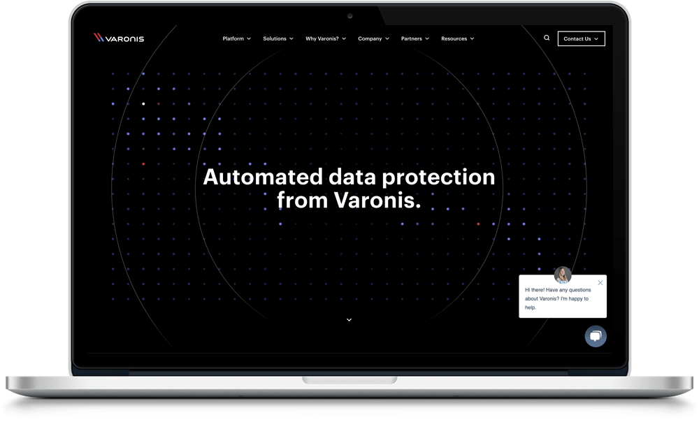 Screenshots of Varonis site